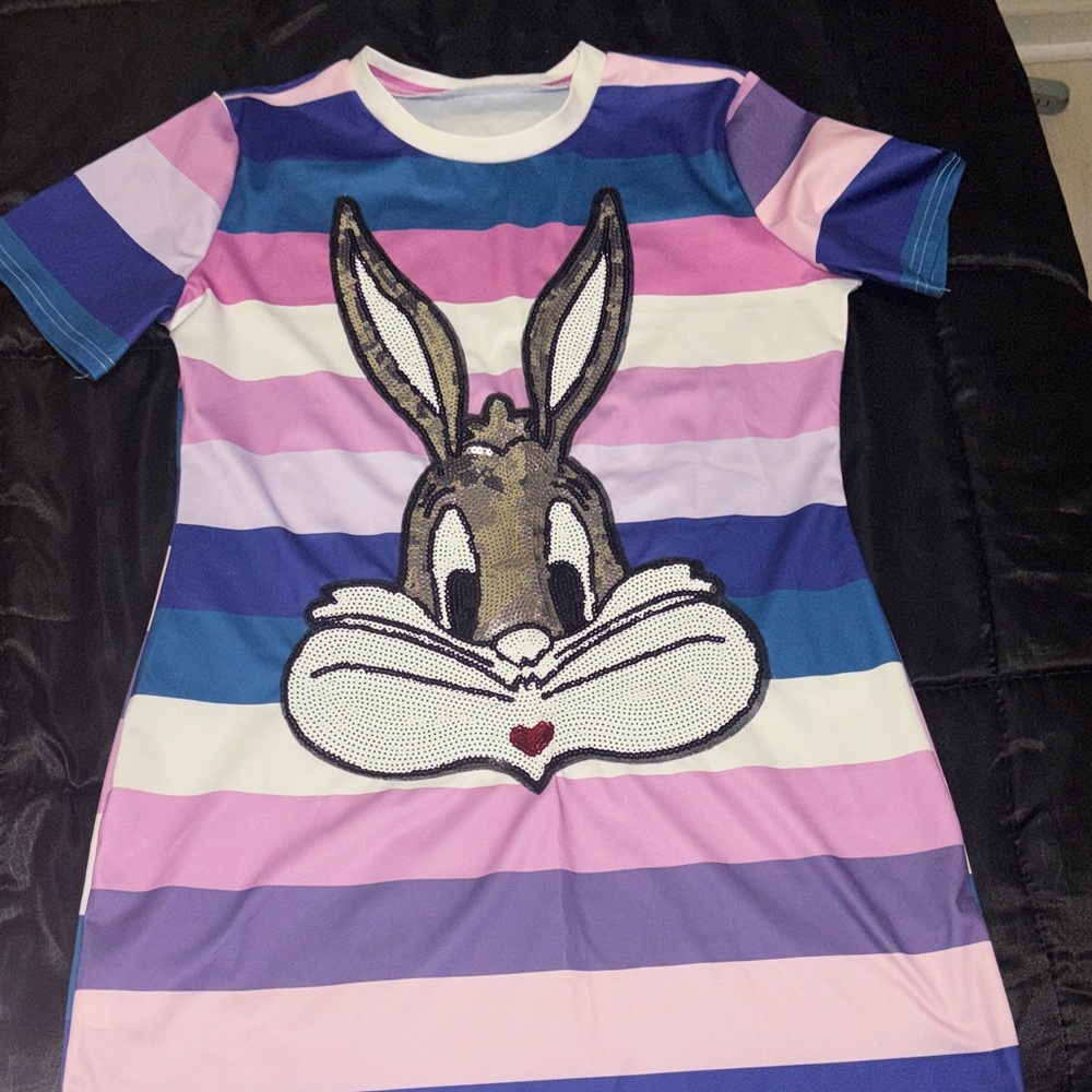 Striped Bugs Bunny T-Shirt Dress